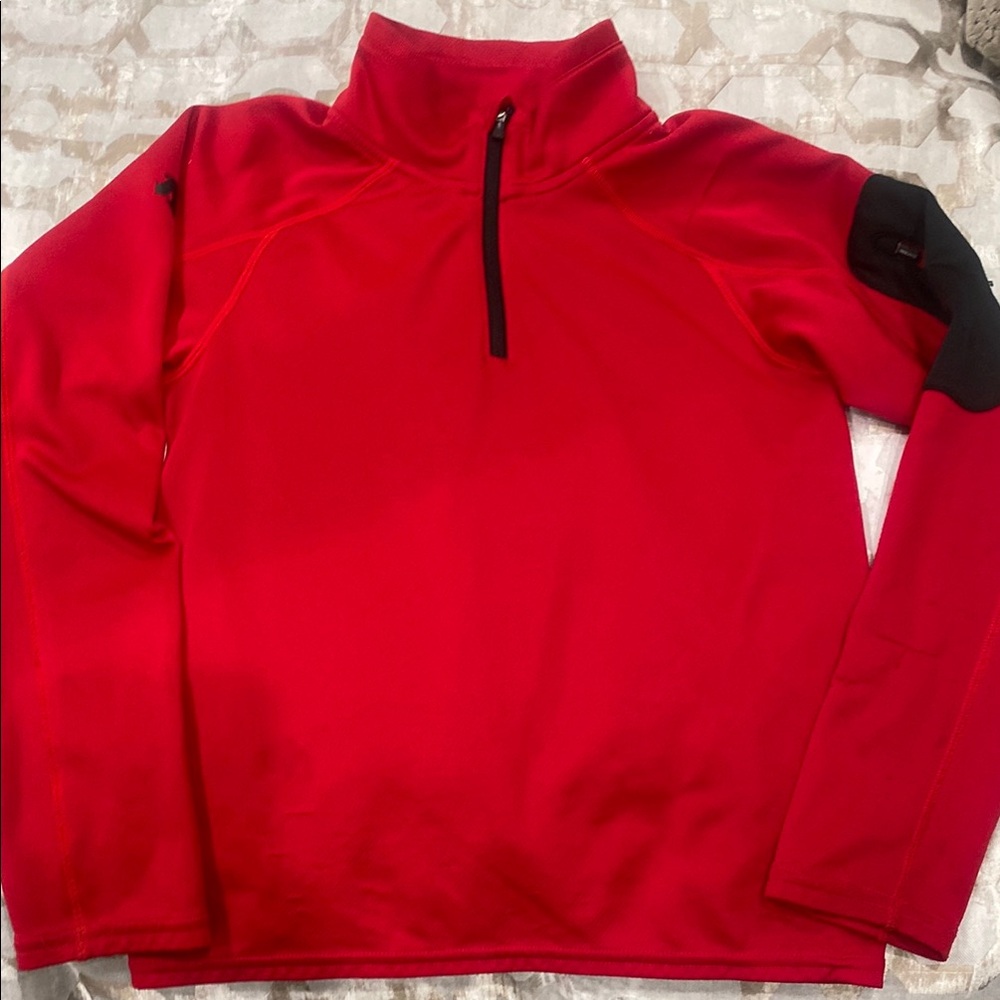 Red Quarter-Zip Men's Sweater